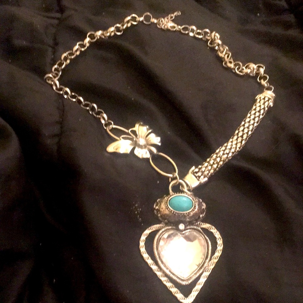 NWT. Necklace. Heart with turquoise stone